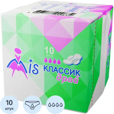Прокладки женские гигиенические Mis Классик Драй (10 штук в упаковке)