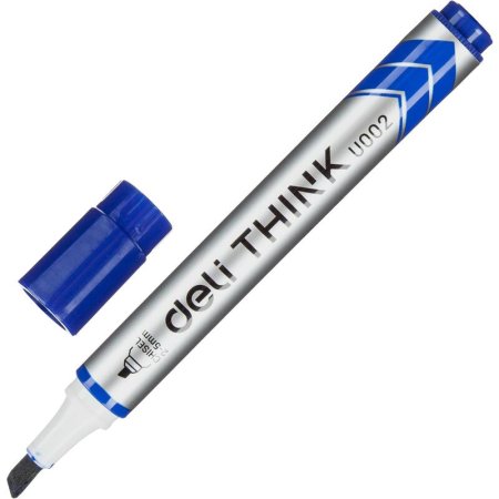Маркер для белых досок Deli Think синий (толщина линии 2-5 мм) скошенный  наконечник