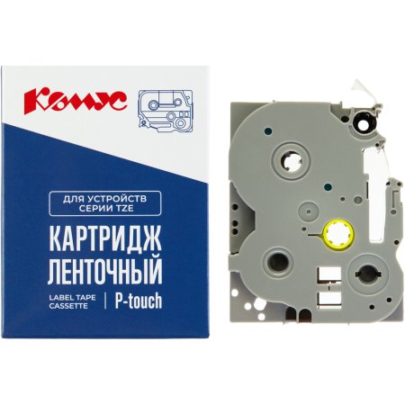 Картридж Комус TZE-455 для принтера этикеток Brother (24 мм х 8 м, цвет  ленты красный, шрифт белый)