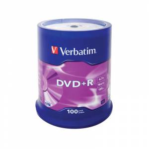 Диск DVD+R Verbatim 4.7 Gb 16x (100 штук в упаковке)