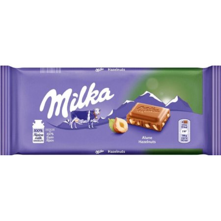 Шоколад Milka молочный с кусочками лесного ореха 90 г
