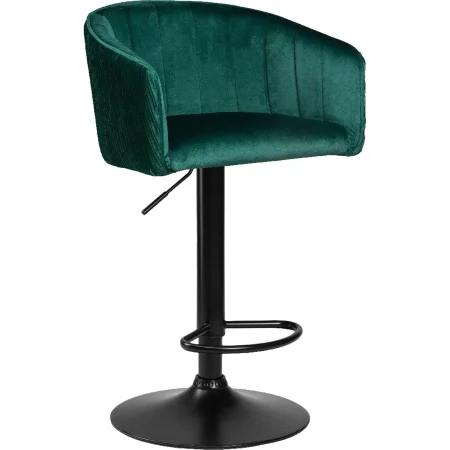Стул барный Dobrin Darcy black зелёный/чёрный (велюр/металл)