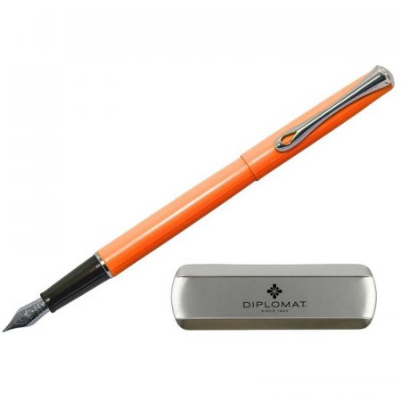 Ручка перьевая Diplomat Traveller Lumi orange M цвет чернил синий цвет корпуса оранжевый (артикул производителя D20001068)