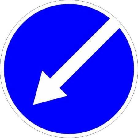 Дорожный знак 4.2.2 объезд препятствия слева (с СОП, металлический)