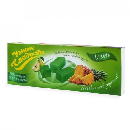 Мармелад конфеты Умные сладости Di&Di желейные ананас-зеленая груша 90 г