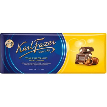Шоколад Karl Fazer vолочный с цельным фундуком 200 г
