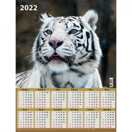 Календарь листовой настенный 2022 год Символ года (450х590 мм)