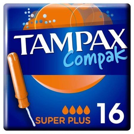 Тампоны с аппликатором Tampax Compak Super Plus Duo (16 штук в упаковке)