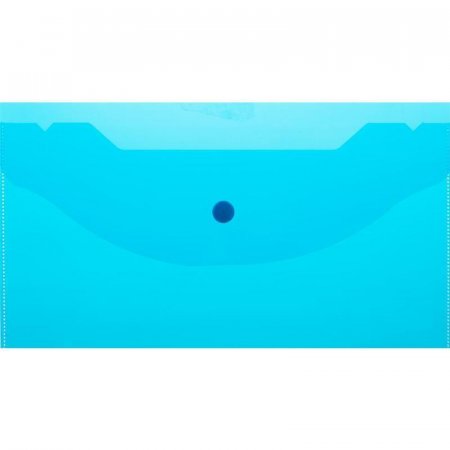 Папка-конверт на кнопке A6 синий 0.18 мм (10 штук в упаковке)