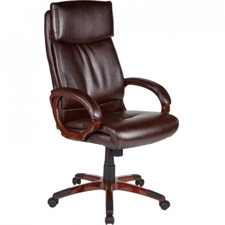 Кресло для руководителя Easy Chair 628 TR коричневое (рециклированная кожа с компаньоном, пластик)