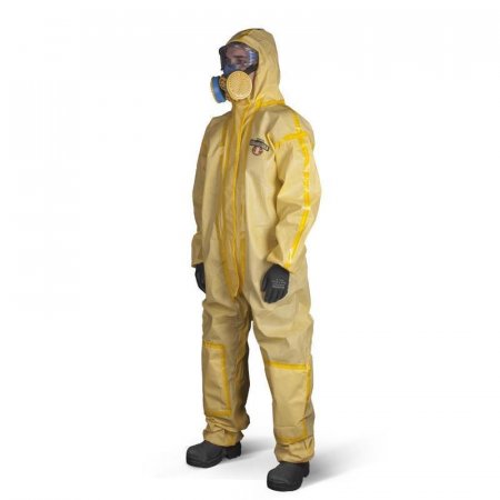 Комбинезон одноразовый с капюшоном желтый Lakeland ChemMAX 1 (размер L, CT1S428)