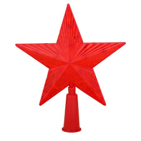 Верхушка на елку Красная звезда красный свет 20 лампочек (22х22 см)