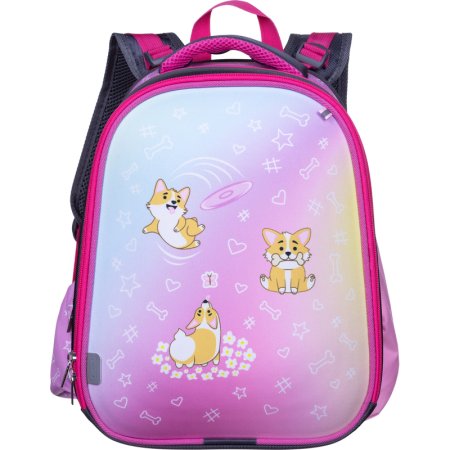 Ранец Комус Класс Basic Corgi time анатомический розовый с двумя  отделениями