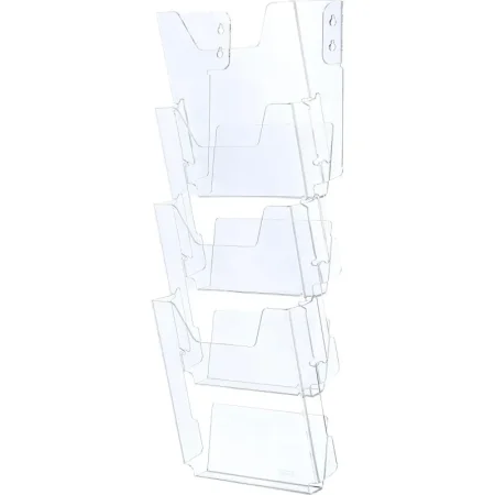 Лоток настенный A4 вертикальный (590x215 мм) из акрила 4 отделения Комус