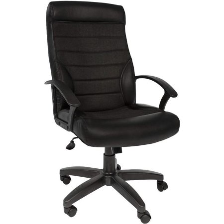 Кресло для руководителя К-39 черное (экокожа/ткань, пластик)