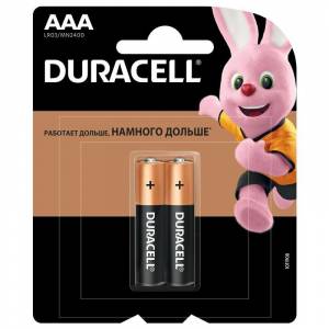 Батарейки Duracell Basic мизинчиковые ААA LR03 (2 штуки в упаковке)