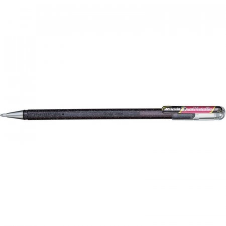 Ручка гелевая Pentel Hibrid Dual Metallic 0.55 мм хамелеон черный/красный