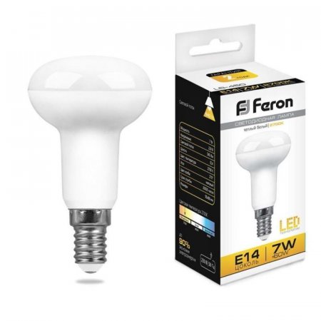 Лампа светодиодная Feron 7 Вт E14 рефлектор 2700 К теплый белый свет