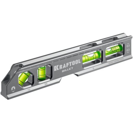 Уровень пузырьковый Kraftool Billet 4 глазка 200 мм магнитный (34790)