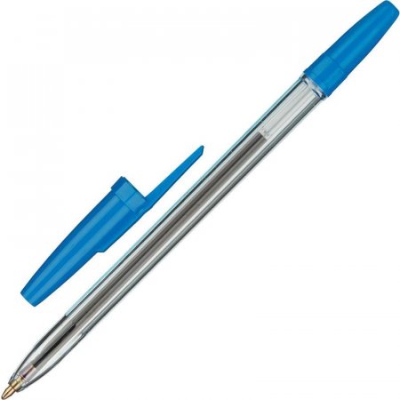Ручка шариковая неавтоматическая маслянная Офис синяя (толщина линии 0,7-1 мм)