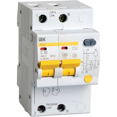 Выключатель автоматический дифференциальный IEK MAD10-2-032-C-030 2п 32А  30мА АС