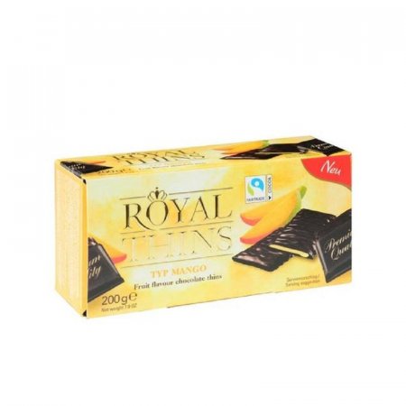 Шоколад порционный Royal Thins темный со вкусом манго 200 г