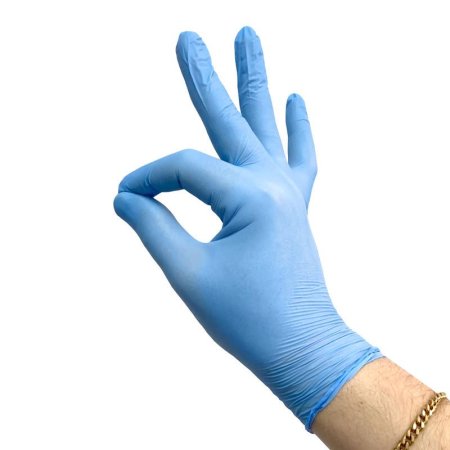 Перчатки медицинские смотровые нитриловые текстурированные нестерильные  неопудренные голубые размер L (100 штук в упаковке)