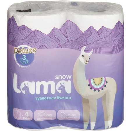 Бумага туалетная Lama 3-слойная целлюлоза 18 м (4 штуки в упаковке)