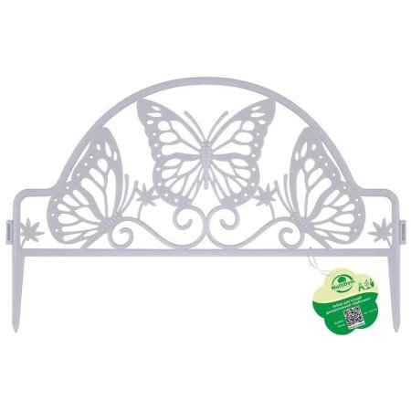 Забор декоративный для клумб Мультидом Бабочки VL83-92 белый 48,5х0,6х31  см