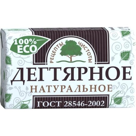 Мыло туалетное Рецепты чистоты Дегтярное антибактериальное 200 г Мыло туалетное Рецепты чистоты Дегтярное антибактериальное 200 г