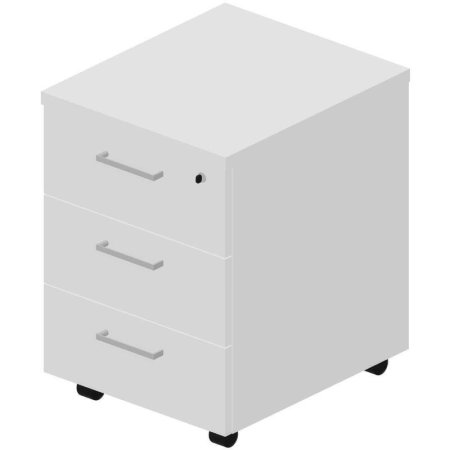 Тумба подкатная Easy Project UQNP3BBL с замком (белый, 432х500х600 мм, 3  ящика)