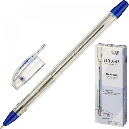 Ручка шариковая Crown OJ-500 синяя (толщина линии 0.7 мм)