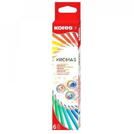 Карандаши цветные Kores Kromas 6 цветов трехгранные Карандаши цветные Kores Kromas 6 цветов трехгранные