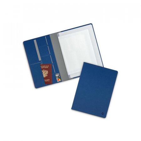 Папка файловая для семейных документов Flexpocket 20 файлов A4 (240х325  мм) экокожа темно-синяя