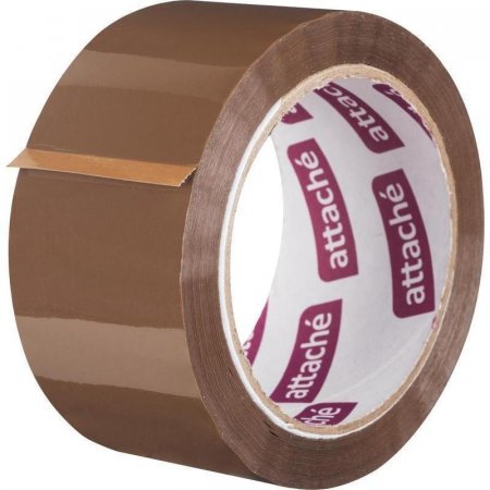 Клейкая лента упаковочная Attache 50 мм x 66 м 50 мкм коричневая (6 штук в упаковке)