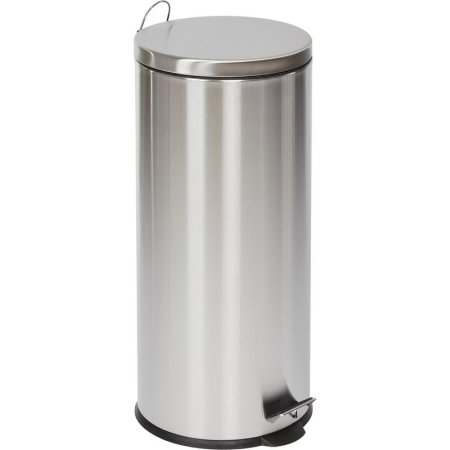 Ведро для мусора с педалью и доводчиком Luscan 30 л нержавеющая  сталь/пластик (29х64.5 см)