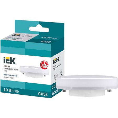 Лампа светодиодная IEK LLE-T80-10-230-40-GX53 10 Вт GX53 GX 4000 К 1000  Лм (463153)