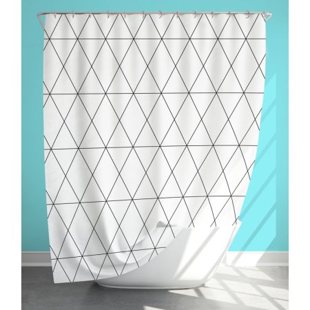 Штора для ванной Fresh Code Black geometry 180х180 см пева