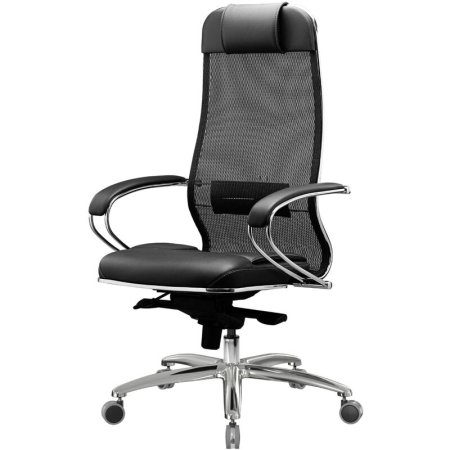 Кресло для руководителя Метта Samurai SL-1.04 черное (сетка/экокожа,  металл)