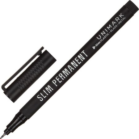 Маркер перманентный Bruno Visconti Unimark Slim черный (толщина линии  0.4 мм) игольчатый наконечник