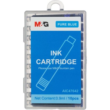Картридж для перьевой ручки сменный M&G синий (10 штук в упаковке)
