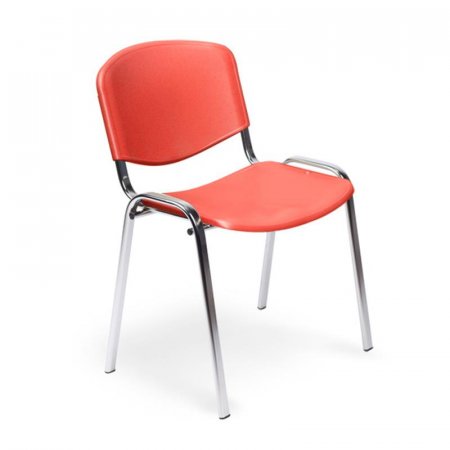 Стул офисный Easy Chair Изо красный (пластик, металл хромированный)