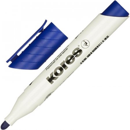 Маркер для досок Kores 20833, круглый наконечник, синий, 3 мм