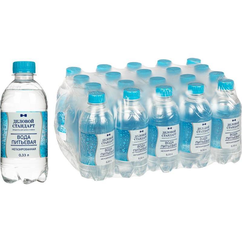 Пачка бутылок воды. Вода деловой стандарт 0.33. Вода питьевая 0.33 негазированная. Деловой стандарт вода негазированная 0,5. ПЭТ 0,33.