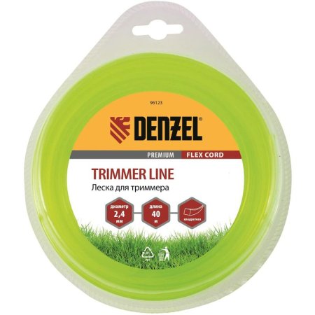 Леска для триммера Denzel Flex Cord квадратная 2.4 мм х 40 м (96123)