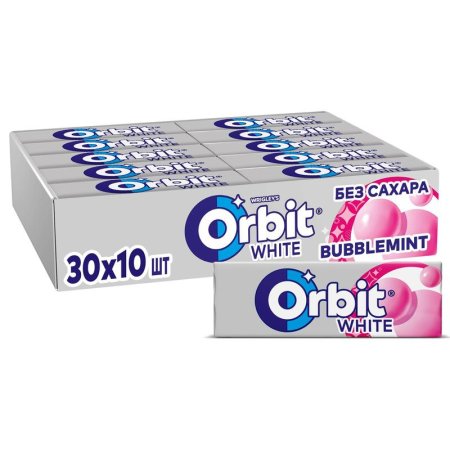 Жевательная резинка Orbit White Bubblemint (30 штук по 13.6 г)