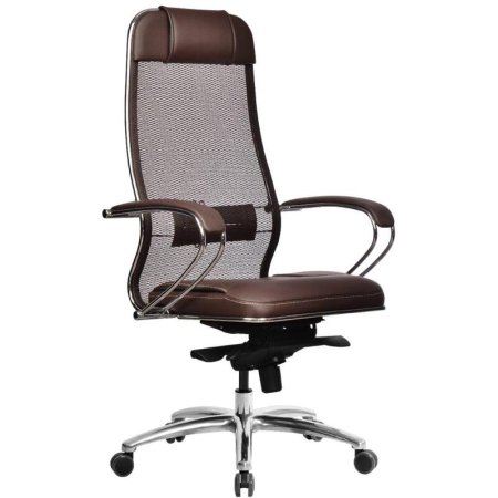 Кресло для руководителя Samurai SL-1.04 темно-коричневое (сетка/экокожа,  металл)