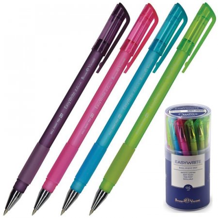 Ручка шариковая неавтоматическая Bruno Visconti EasyWrite Creative синяя (корпус в ассортименте, толщина линии 0.5 мм)