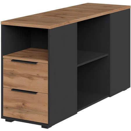 Тумба приставная Easy Loft (дуб натуральный/графит, 436х1370х752 мм, 4  ящика)