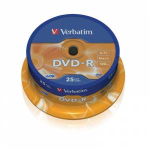 Диск DVD-R Verbatim 4.7 Gb 16x (25 штук в упаковке)